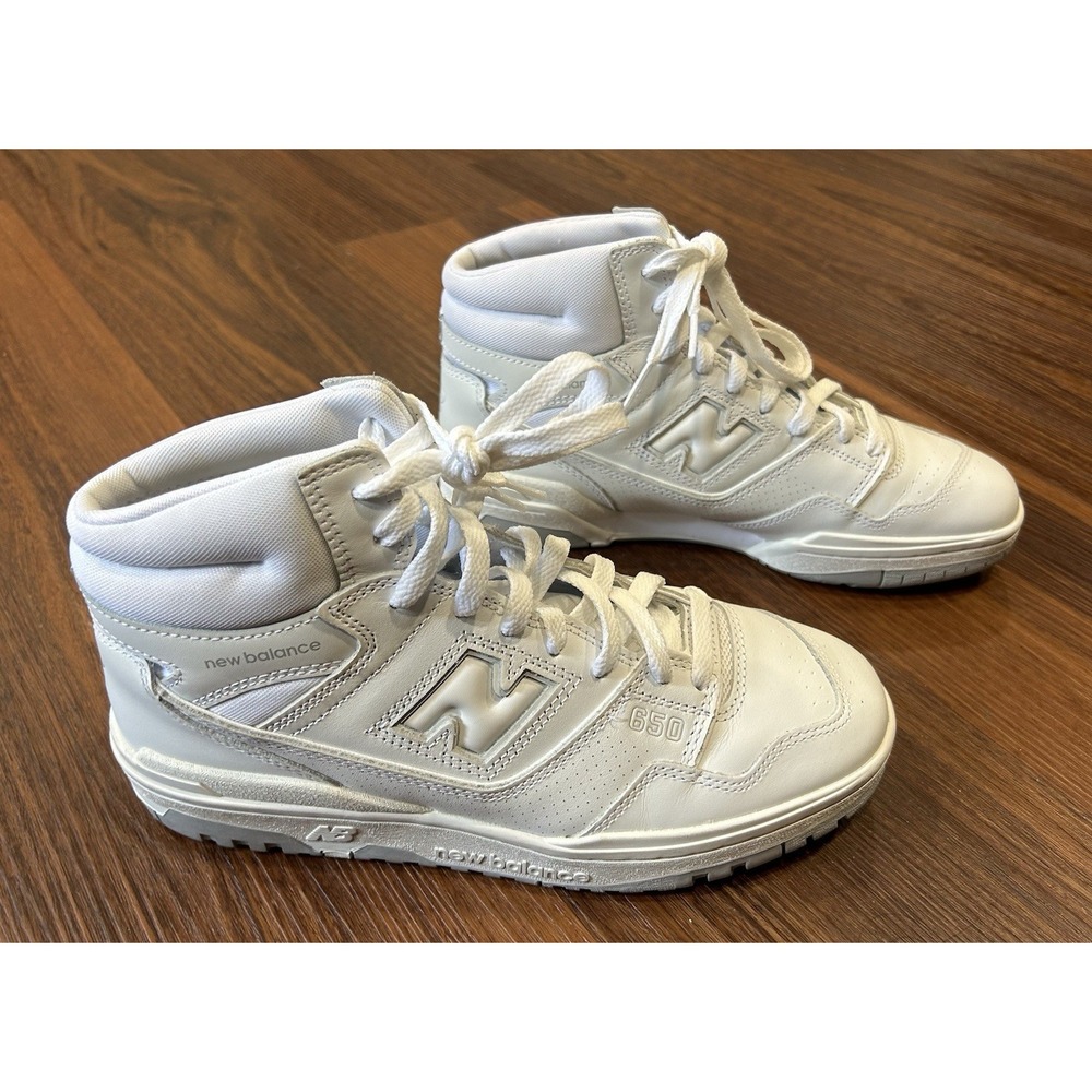 New Balance 650R All White Mens 10.5 High-Top Sneakers Ortholite Insoles New - Picture 2 of 14